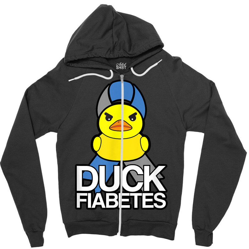 Type 1 Diabetes Duck Fiabetes T1d Awareness Zipper Hoodie | Artistshot