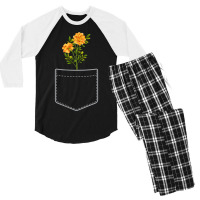 Marigold Flowers In Your Pocket T-shirt Men's 3/4 Sleeve Pajama Set | Artistshot