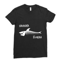 Sarasota Florida Fl Shark Skeleton White Print T-shirt Ladies Fitted T-shirt | Artistshot