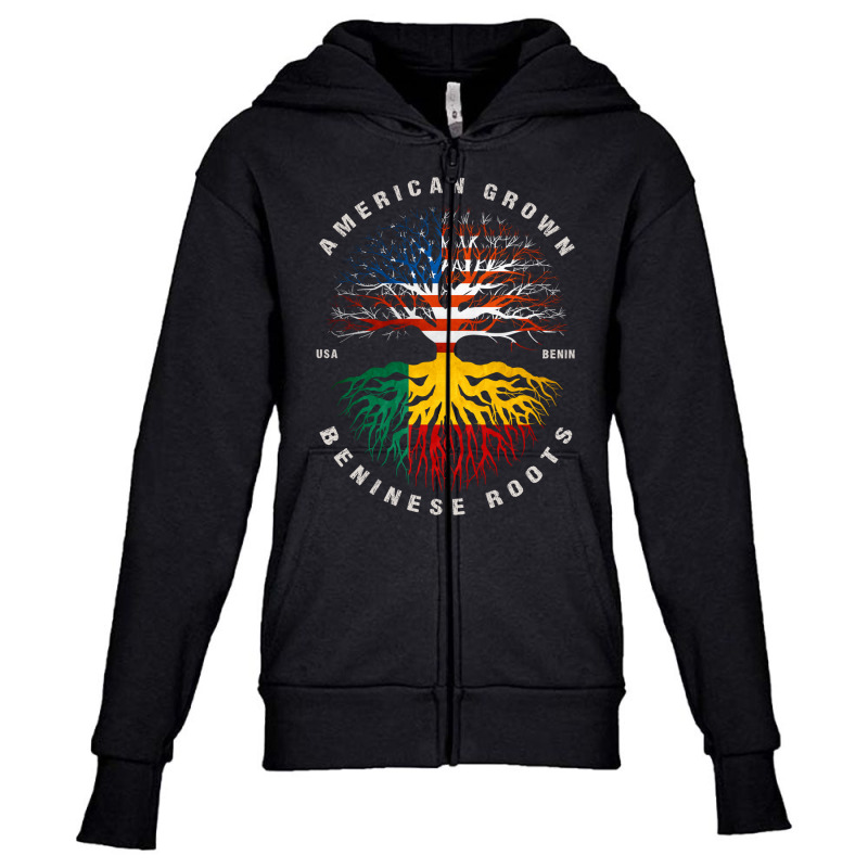 American Grown Beninese Roots Benin Flag Youth Zipper Hoodie by moteestyle | Artistshot