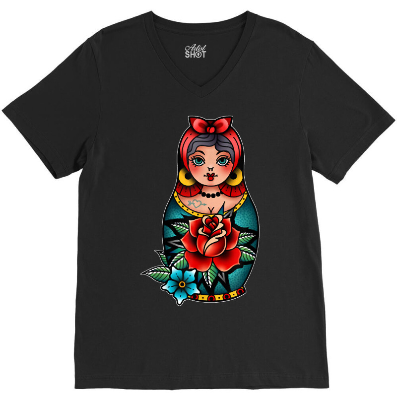 Matryoshka Russian Doll Nesting Doll Souvenir T-shirt V-Neck Tee by Teemoney2 | Artistshot