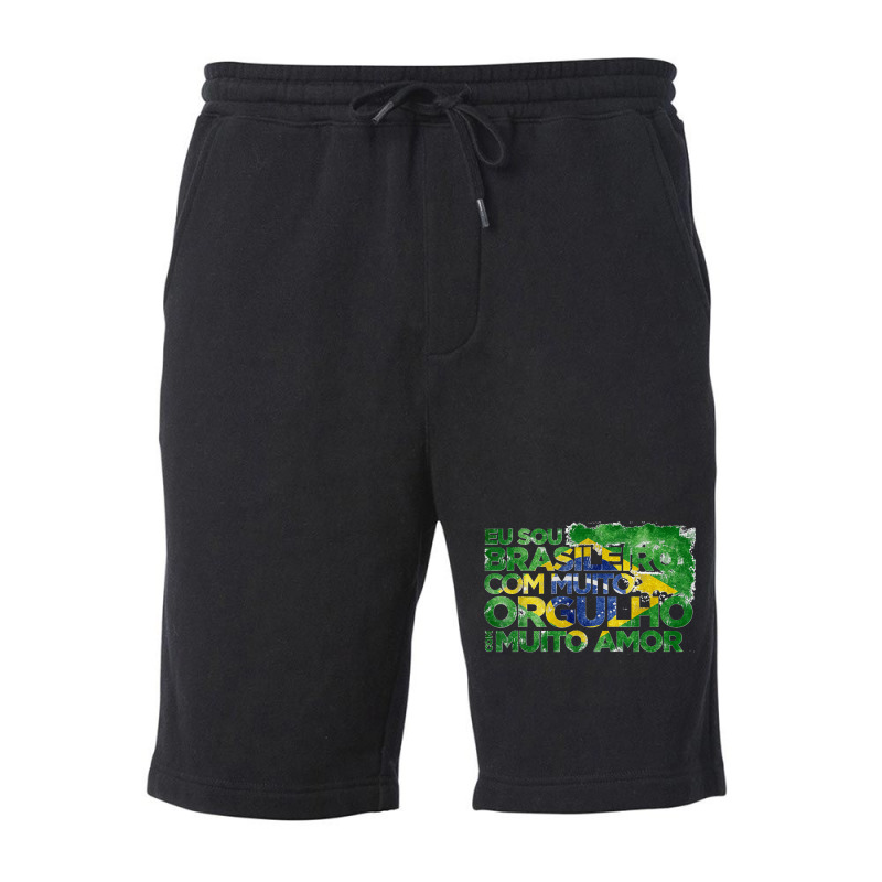 Brasileiro Com Muito Orgulho Com Muito Amor Brazil Flag T Shirt Fleece Short by SteveMartindale | Artistshot