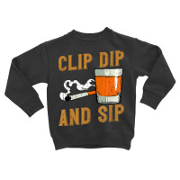 Clip Dip And Sip   Tobacco And Whiskey Toddler Sweatshirt | Artistshot