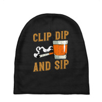 Clip Dip And Sip   Tobacco And Whiskey Baby Beanies | Artistshot