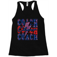 Cheer Coach Lightning Bolt Cheer Leopard Blue Red Racerback Tank | Artistshot