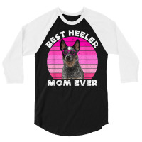 Blue Heeler Mom For Women Retro Blue Australian Cattle Dog 3/4 Sleeve Shirt | Artistshot