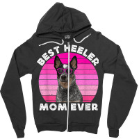 Blue Heeler Mom For Women Retro Blue Australian Cattle Dog Zipper Hoodie | Artistshot