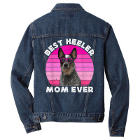 Blue Heeler Mom For Women Retro Blue Australian Cattle Dog Men Denim Jacket | Artistshot