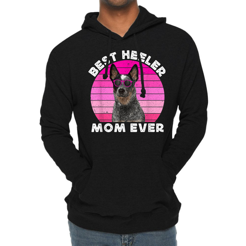 Blue Heeler Mom For Women Retro Blue Australian Cattle Dog Lightweight Hoodie by Newdesigns | Artistshot