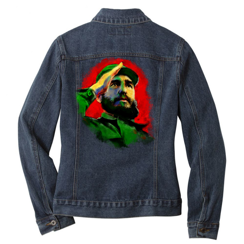 Fidel Castro Pullover Hoodie Ladies Denim Jacket by cm-arts | Artistshot