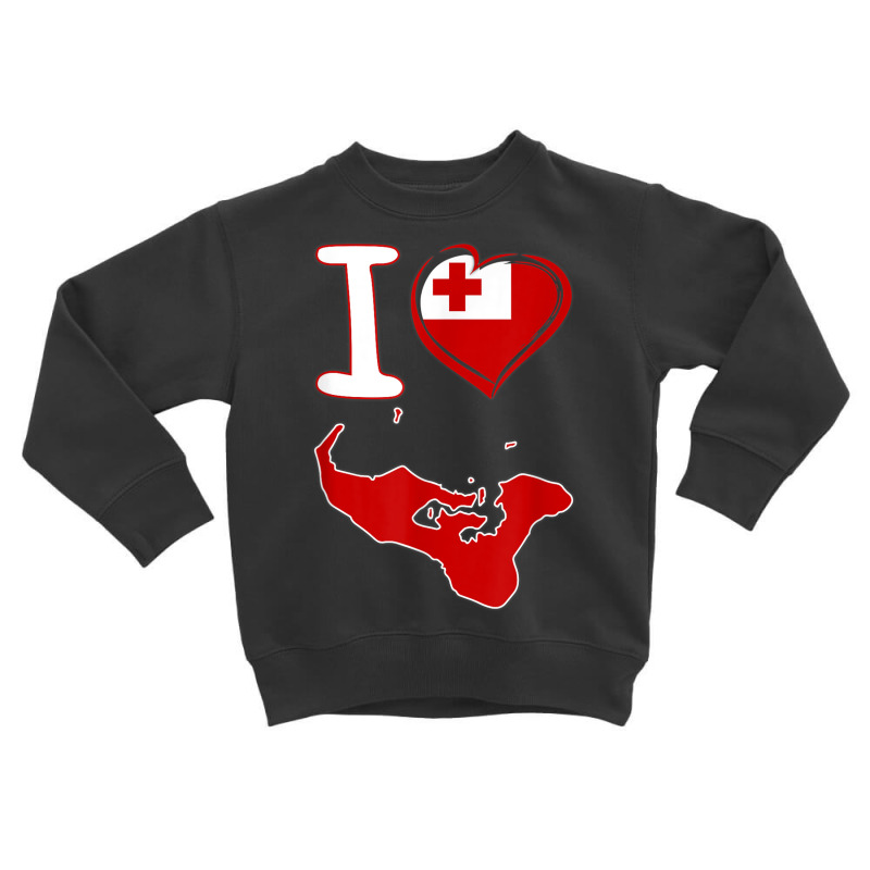 I Love Tonga. Tongan Flag In Shape Of A Heart. Country Map Toddler Sweatshirt by Market | Artistshot