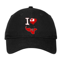 I Love Tonga. Tongan Flag In Shape Of A Heart. Country Map Adjustable Cap | Artistshot