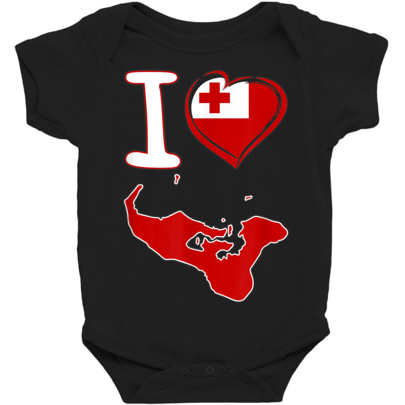 I Love Tonga. Tongan Flag In Shape Of A Heart. Country Map Baby Bodysuit by Market | Artistshot