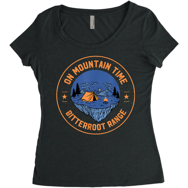 On Mountain Time Bitterroot Range Hiking Idaho Hiker Outdoor Women's Triblend Scoop T-shirt by MarilynCleo | Artistshot