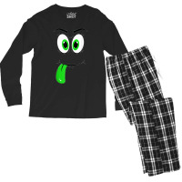 Cute Monster Face Green Tongue Easy Halloween Costume Men's Long Sleeve Pajama Set | Artistshot