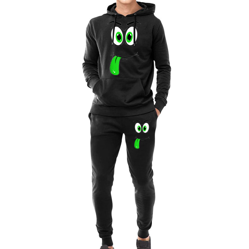 Cute Monster Face Green Tongue Easy Halloween Costume Hoodie & Jogger Set | Artistshot