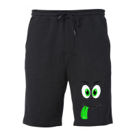 Cute Monster Face Green Tongue Easy Halloween Costume Fleece Short | Artistshot