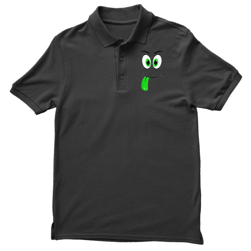 Cute Monster Face Green Tongue Easy Halloween Costume Men's Polo Shirt | Artistshot