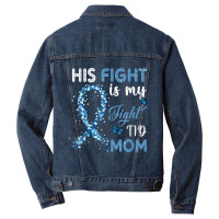 Womens His Fight Is My Fight T1d Mom Diabetes Awareness Men Denim Jacket | Artistshot