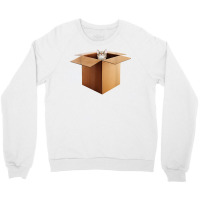 Funny Cat In A Big Cardboard Box For Cat Owners T Shirt Crewneck Sweatshirt | Artistshot