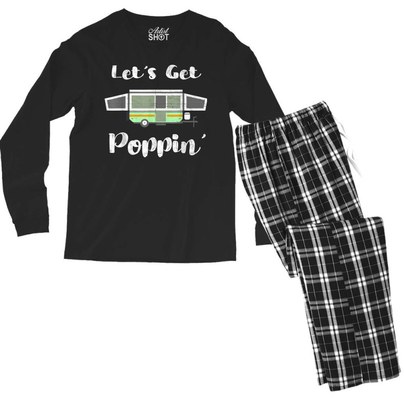 Pop Up Camper Camping Tent Trailer Rv Poppin Mobile Caravan Men's Long Sleeve Pajama Set by MarilynCleo | Artistshot