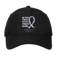 In This Family Nobody Fights Alone Esophageal Cancer Adjustable Cap | Artistshot