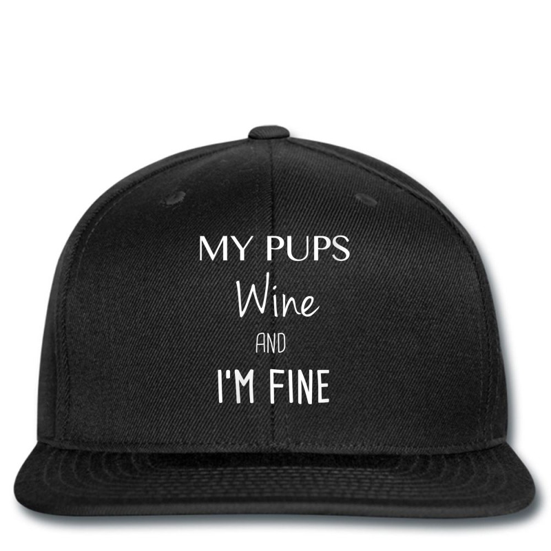 Womens My Pups Wine And I'm Fine V Neck T Shirt Printed Hat | Artistshot