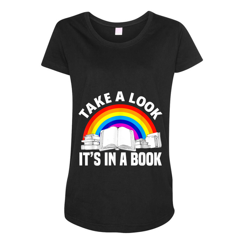 Cute Book Reader Rainbow Book Lover Love Reading Maternity Scoop Neck T-shirt by NorikoKanemura | Artistshot