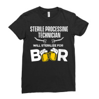 Womens Sterile Processing Technician For Beer Funny Tech V Neck T Shir Ladies Fitted T-shirt | Artistshot