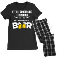 Womens Sterile Processing Technician For Beer Funny Tech V Neck T Shir Women's Pajamas Set | Artistshot