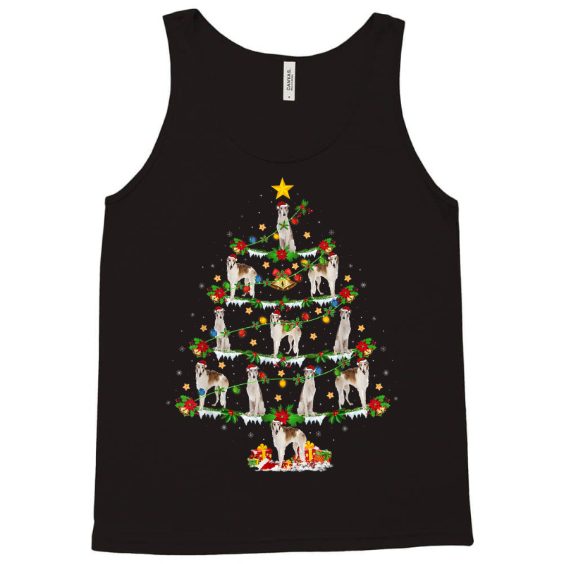 Borzoi Dog Lover Xmas Lights Borzoi Christmas Tree Tank Top | Artistshot