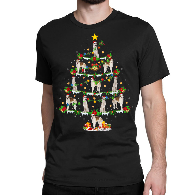 Borzoi Dog Lover Xmas Lights Borzoi Christmas Tree Classic T-shirt | Artistshot