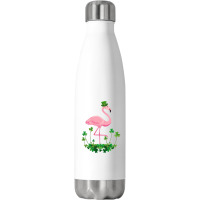 Flamingo Saint Patricks Day Gift Irish Clover Flamingo Lover Stainless Steel Water Bottle | Artistshot