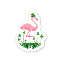 Flamingo Saint Patricks Day Gift Irish Clover Flamingo Lover Sticker | Artistshot