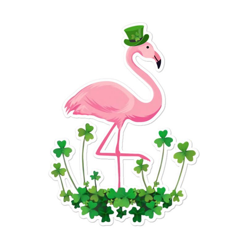 Flamingo Saint Patricks Day Gift Irish Clover Flamingo Lover Sticker | Artistshot