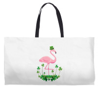 Flamingo Saint Patricks Day Gift Irish Clover Flamingo Lover Weekender Totes | Artistshot