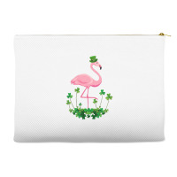 Flamingo Saint Patricks Day Gift Irish Clover Flamingo Lover Accessory Pouches | Artistshot