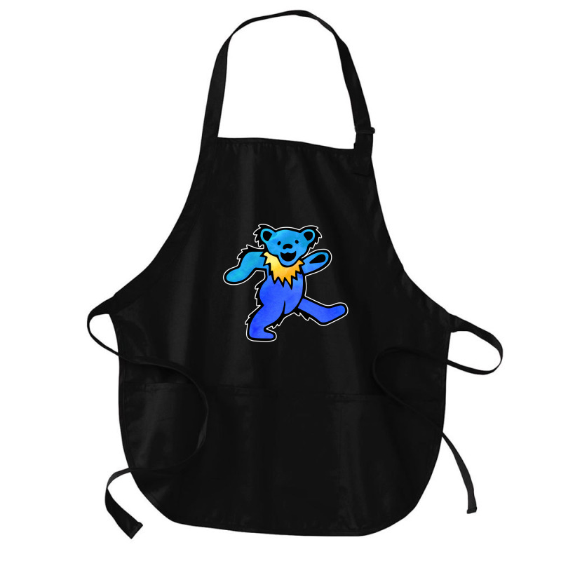 Blue Grateful Dancing Hippie Classic Rock Dead Bear Medium-length Apron | Artistshot