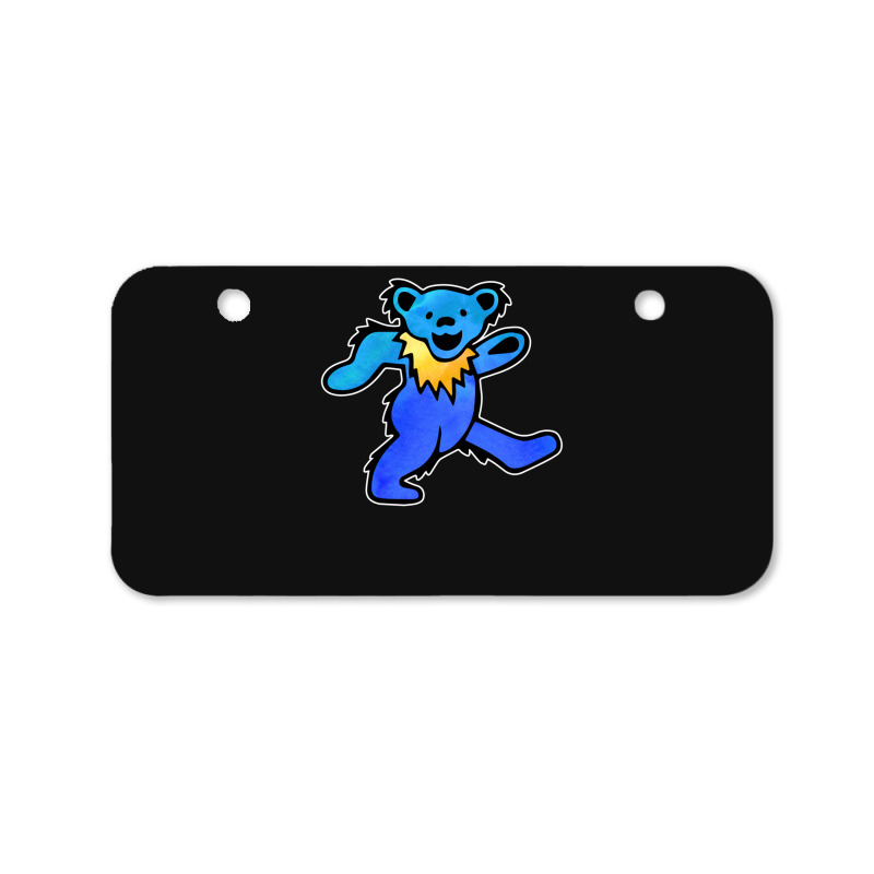 Blue Grateful Dancing Hippie Classic Rock Dead Bear Bicycle License Plate | Artistshot