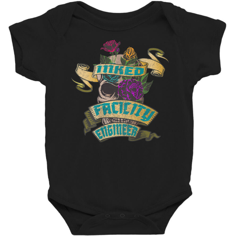 Facility Engineer Inked Skull Tattoo Backside Design Baby Bodysuit by Bestdesigns | Artistshot