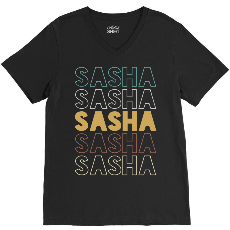 Sasha Sasha Sasha Sasha Sasha V-neck Tee | Artistshot