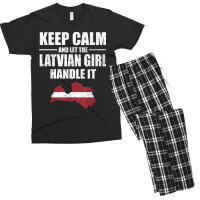 Keep Calm Let The Latvian Girl Handle It T Shirt Litva Map Men's T-shirt Pajama Set | Artistshot