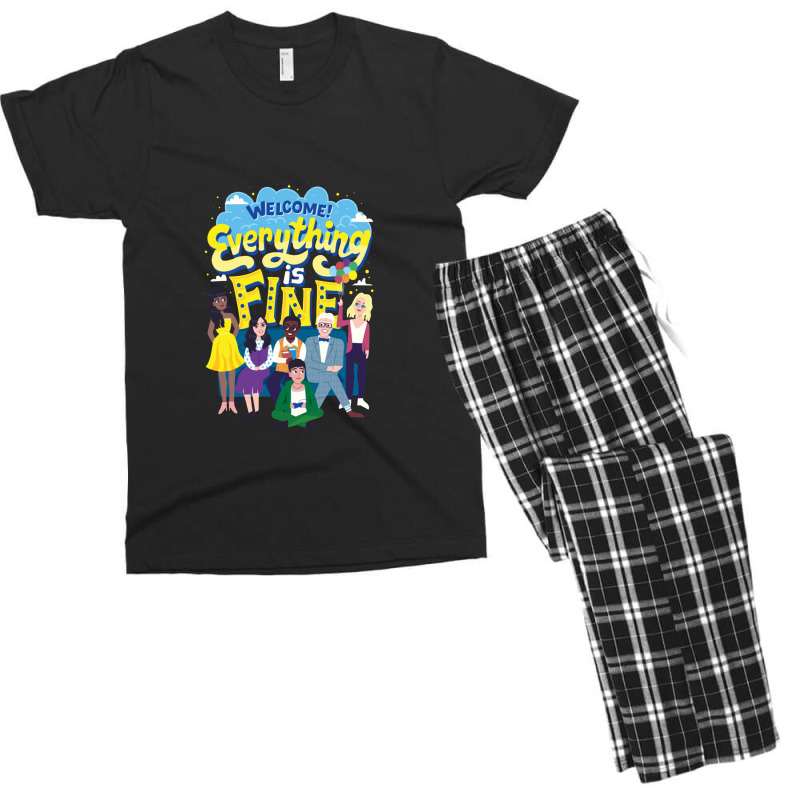 Everything Is Fine The Good Place Men's T-shirt Pajama Set | Artistshot