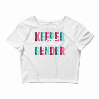 Keeper Of The Gender Leopard Gender Revel Party Baby Shower T Shirt Crop Top | Artistshot