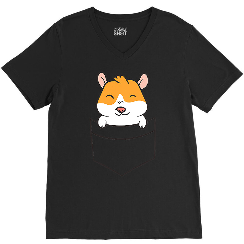 Guinea Pig In A Pocket Cute Pocket Guinea Pig V-neck Tee | Artistshot