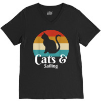 Cats And Sailing V-neck Tee | Artistshot