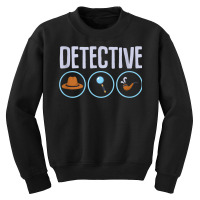 Detective Hat Magnifying Glass Pipe Detective Investigator Youth Sweatshirt | Artistshot