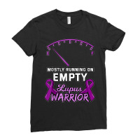 Mostly Running On Empty Lupus Warrior Fuel Gauge Low Ribbon T Shirt Ladies Fitted T-shirt | Artistshot