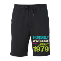 Incredible Awesome Since January 1970 Birthday Fleece Short | Artistshot