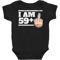 Milestone 60th Birthday   Gag Bday Joke Gift Idea 59+1 Baby Bodysuit | Artistshot